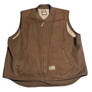 Schmidt Workwear XL Brown Sherpa-Lined Vest Cotton Shell Durable Outerwear